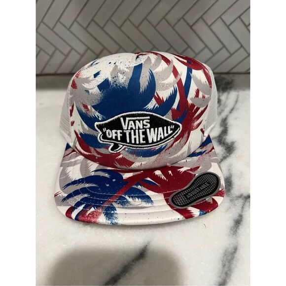 NWT Vintage Vans Hat Cap Off The Wall Tropical Trucker Snapback Back Mesh Foam